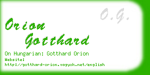 orion gotthard business card